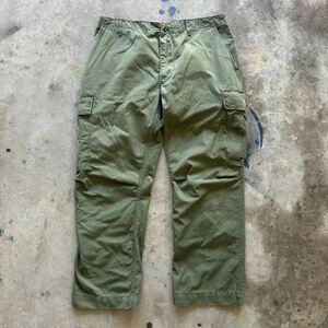 Vintage 70s Rip Stop Poplin OG-107 Military Cargos Size 34X27